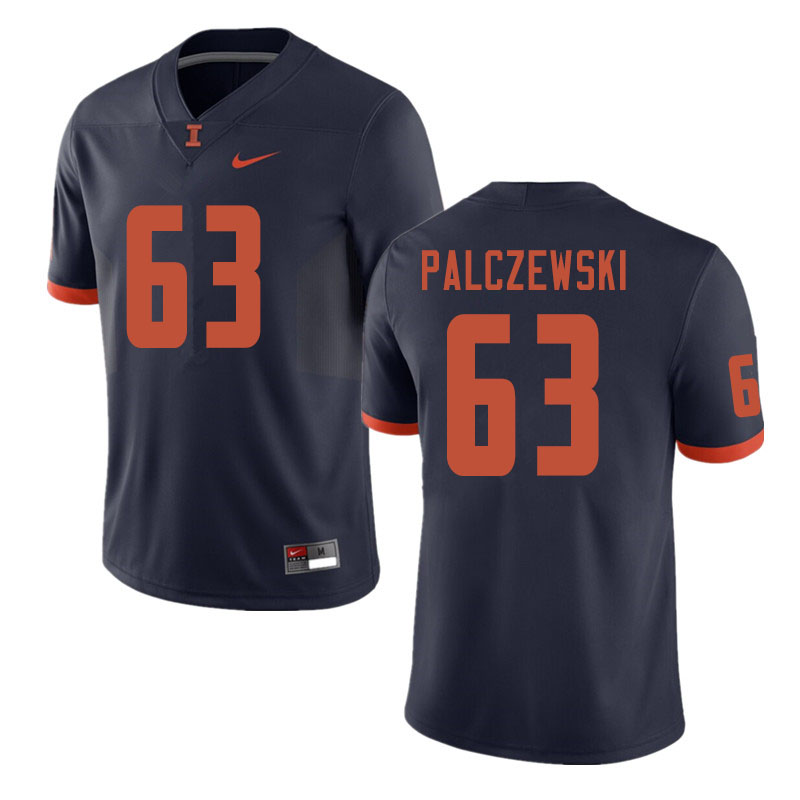 Men #63 Alex Palczewski Illinois Fighting Illini College Football Jerseys Sale-Navy